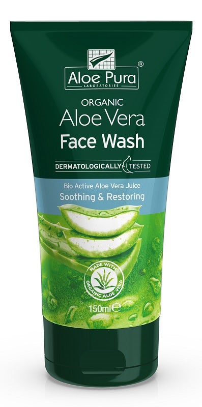 Dr Organic Aloe Pura Detergente Viso Lenitivo/Riparatore 150ml - 1