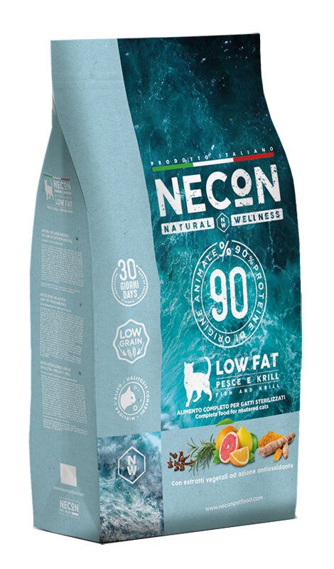 Necon Natural Wellness Steril Low Fat Crocchette Pesce Oceanico Gatti Sterilizzati Sacco 1,5kg-2