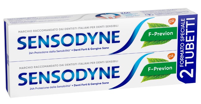Sensodyne Dentifricio F Previon Denti Forti E Gengive Sane 2x75ml-1