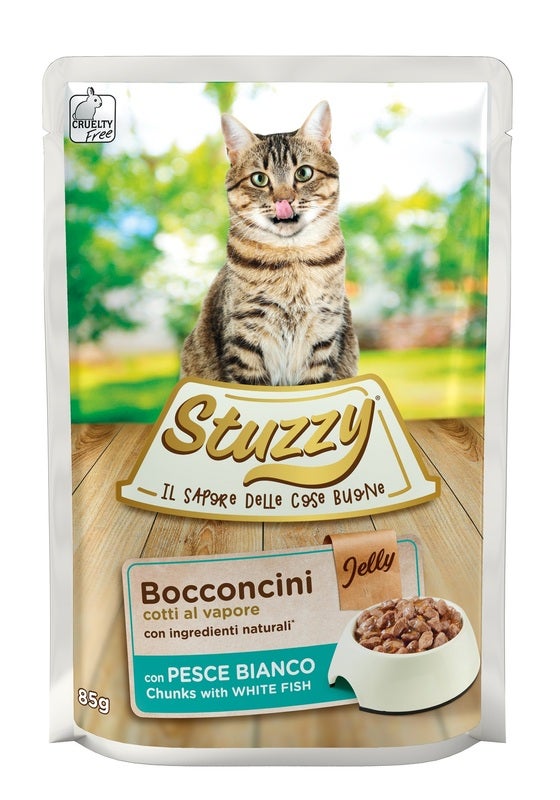 Stuzzy Bocconcini Jelly Con Pesce Bianco Per Gatti Adulti Bustina 85g-1