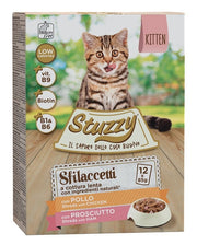 Stuzzy Sfilaccetti Con Vitello/Prosciutto Cibo Umido Per Gattini Multipack 12x85g-1