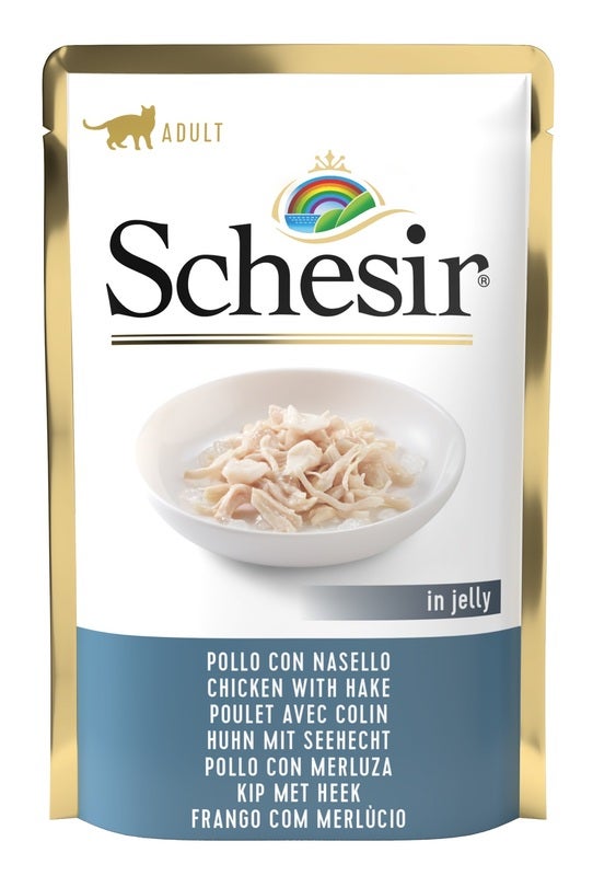 Schesir Pollo Con Nasello In Jelly Cibo Umido Gatti Adulti Bustina 85g-1