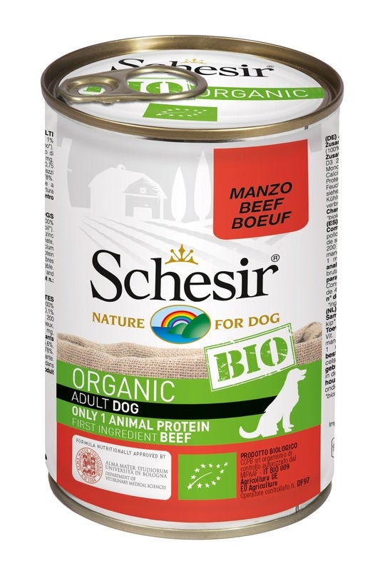 Schesir Organic Bio Paté Al Manzo Per Cani Adulti Lattina 400g-1