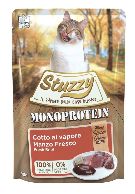 Stuzzy Monoprotein Bocconcini Con Manzo Per Gatti Adulti Bustina 85g-1