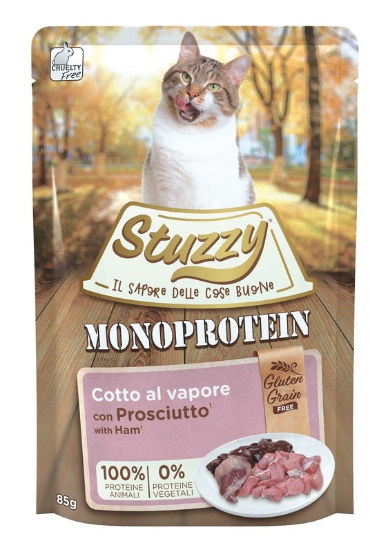 Stuzzy Monoprotein Bocconcini Con Prosciutto Cotto Per Gatti Adulti Bustina 85g-1