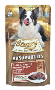 Stuzzy Monoprotein Bocconcini Con Manzo E Mirtilli Cibo Umido Cani Adulti Bustina 150g-1