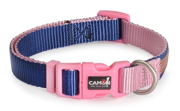 Camon Collare Regolabile Double Premium Blu/Rosa Per Cani Cuccioli 15x300cm/400mm-1