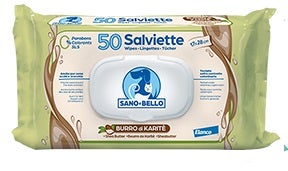 Sano E Bello Salviette Detergenti Maxi Burro Di Karité Per Cani/Gatti 50 Pezzi-1