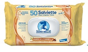 Sano E Bello Salviette Detergenti Vaniglia E Cannella Per Cani/Gatti 50 Pezzi-1