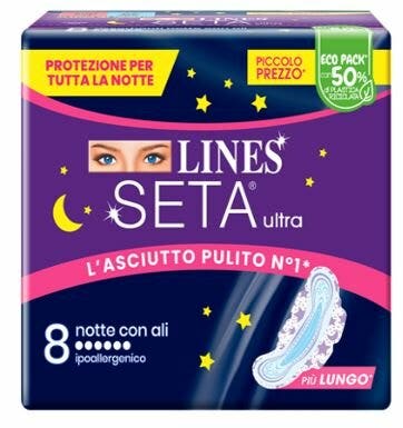Lines Seta Ultra Assorbenti Notte 8 Pezzi-2