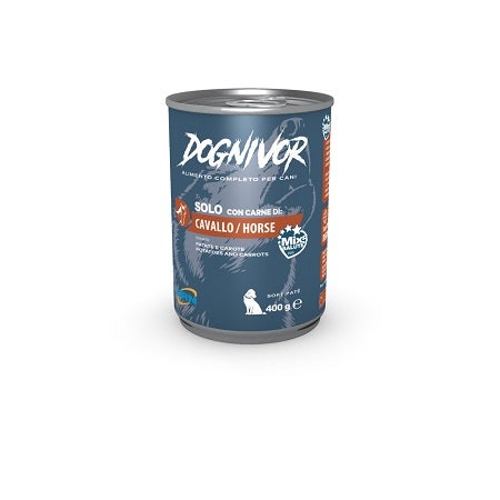 Drn Dognivor Cibo Umido Con Cavallo Patate e Carote Per Cani Adulti Scatoletta 400g-1