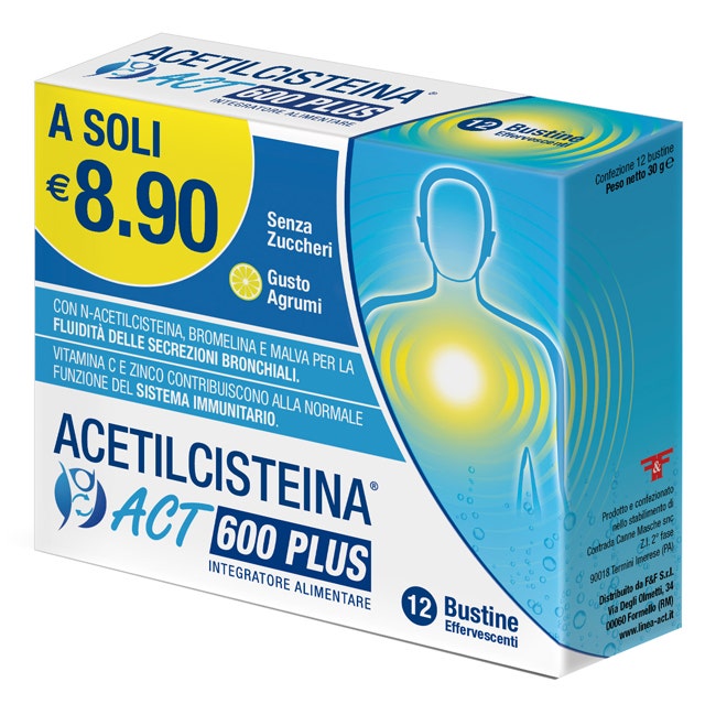 Acetilcisteina Act 600 Plus 12 Bustine Effervescenti Agrumi-1