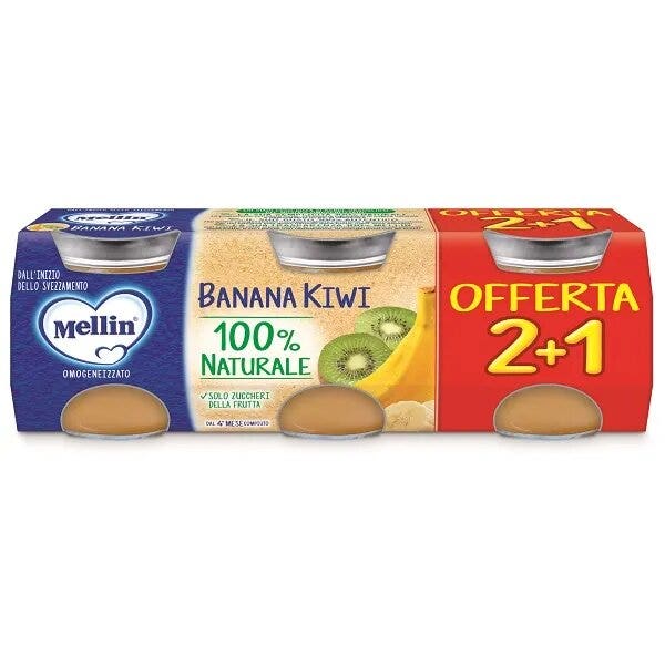 Mellin Omogeneizzato Banana/Kiwi 3x100g 4Mesi+-2