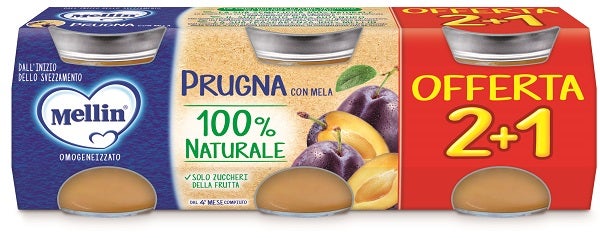 Mellin Omogeneizzato Prugna Con Mela 3x100g 4Mesi+-1