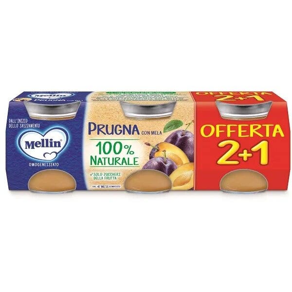 Mellin Omogeneizzato Prugna Con Mela 3x100g 4Mesi+-2