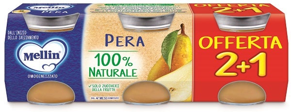 Mellin Omogeneizzato Alla Pera 3x100g 4Mesi+-1