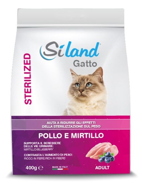 Siland Crocchette Pollo/Mirtilli Gatti Adulti Sterilizzati 400g-1