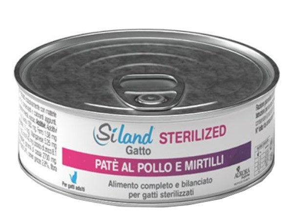 Siland Cibo Umido Patè Pollo/Mirtilli Gatti Adulti Sterilizzati 85g-1