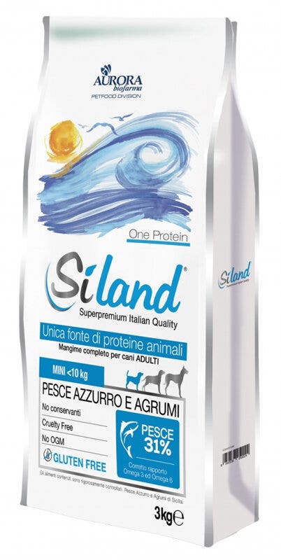 Siland Diet Cane Adult Mini < 10Kg Pesce Monoproteico Crocchette 3Kg-1