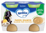 Mellin Omogeneizzato Fagioli Bianchi/Melanzane 2x130g 6Mesi+-1