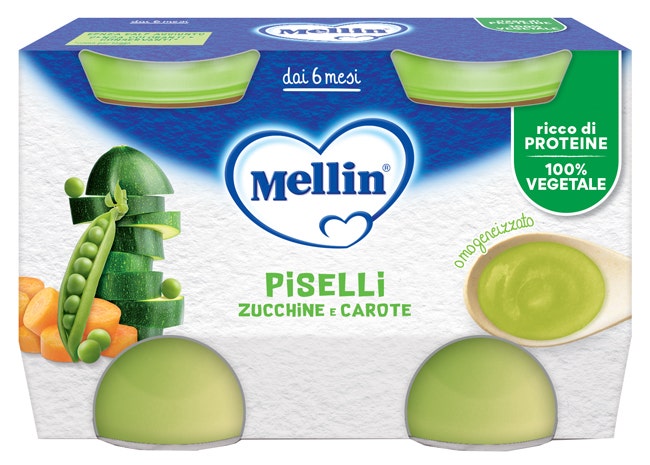 Mellin Omogeneizzato Piselli/Carote 2x130g 6Mesi+-1