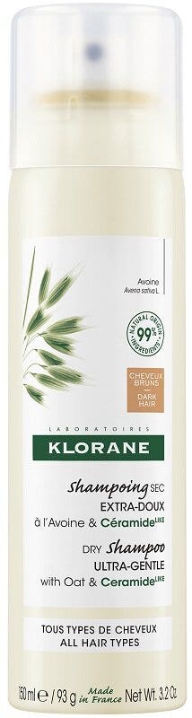 Klorane Shampoo Secco Extra-Delicato all'Avena & Ceramide Capelli Scuri 150ml-2