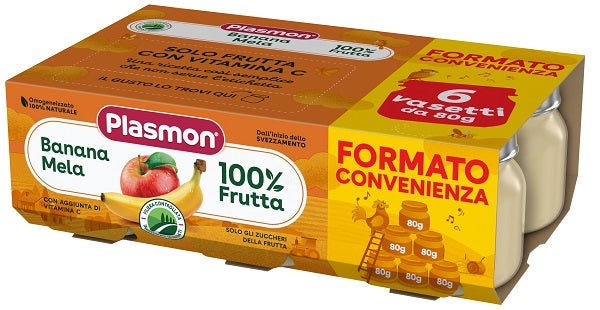 Plasmon Omogeneizzato Banana/Mela 6x80g-1