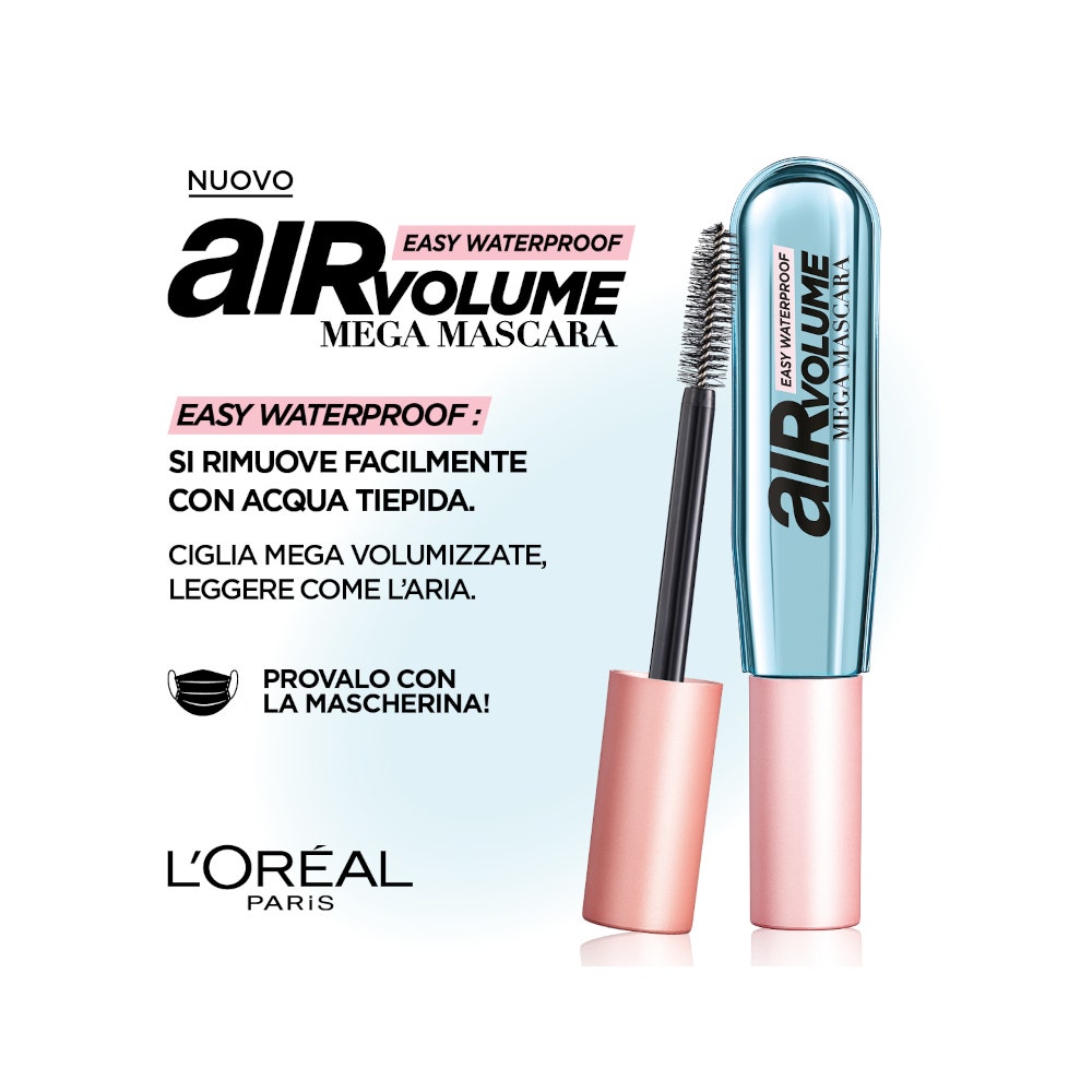 L'Oréal Paris Air Mega Volume Mascara Waterproof Nero 7,9ml-3