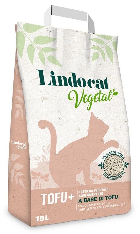 Lindocat Vegetal Lettiera Vegetale Agglomerante a Base di Tofu 15L-1