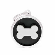 Black Big Circle Bone Medaglietta per Collare