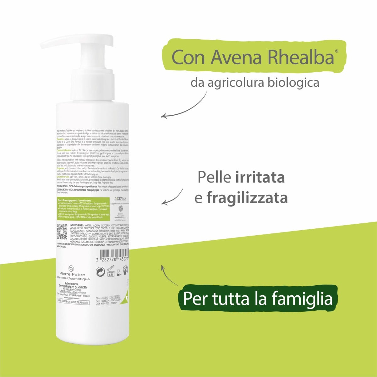 Aderma Dermalibour+Cica Gel Detergente Purificante Pelli Irritabili 200ml-8