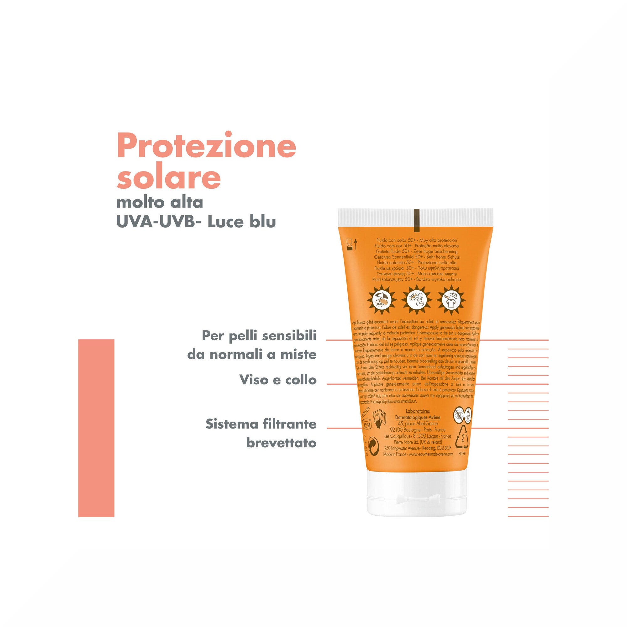 Avène Fluido Colorato SPF 50+ Solare Viso 50ml-5