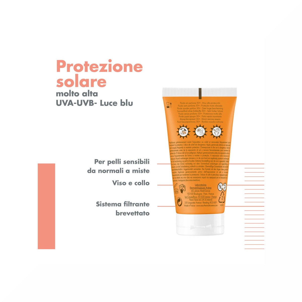 Avène Fluido Senza Profumo SPF 50+ Solare Viso 50ml-7