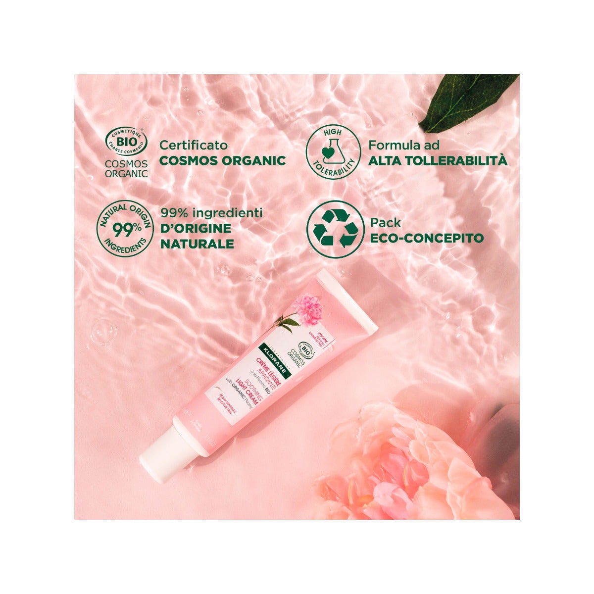Klorane Crema Leggera Lenitiva alla Peonia Bio Pelle Sensibile	40ml-1