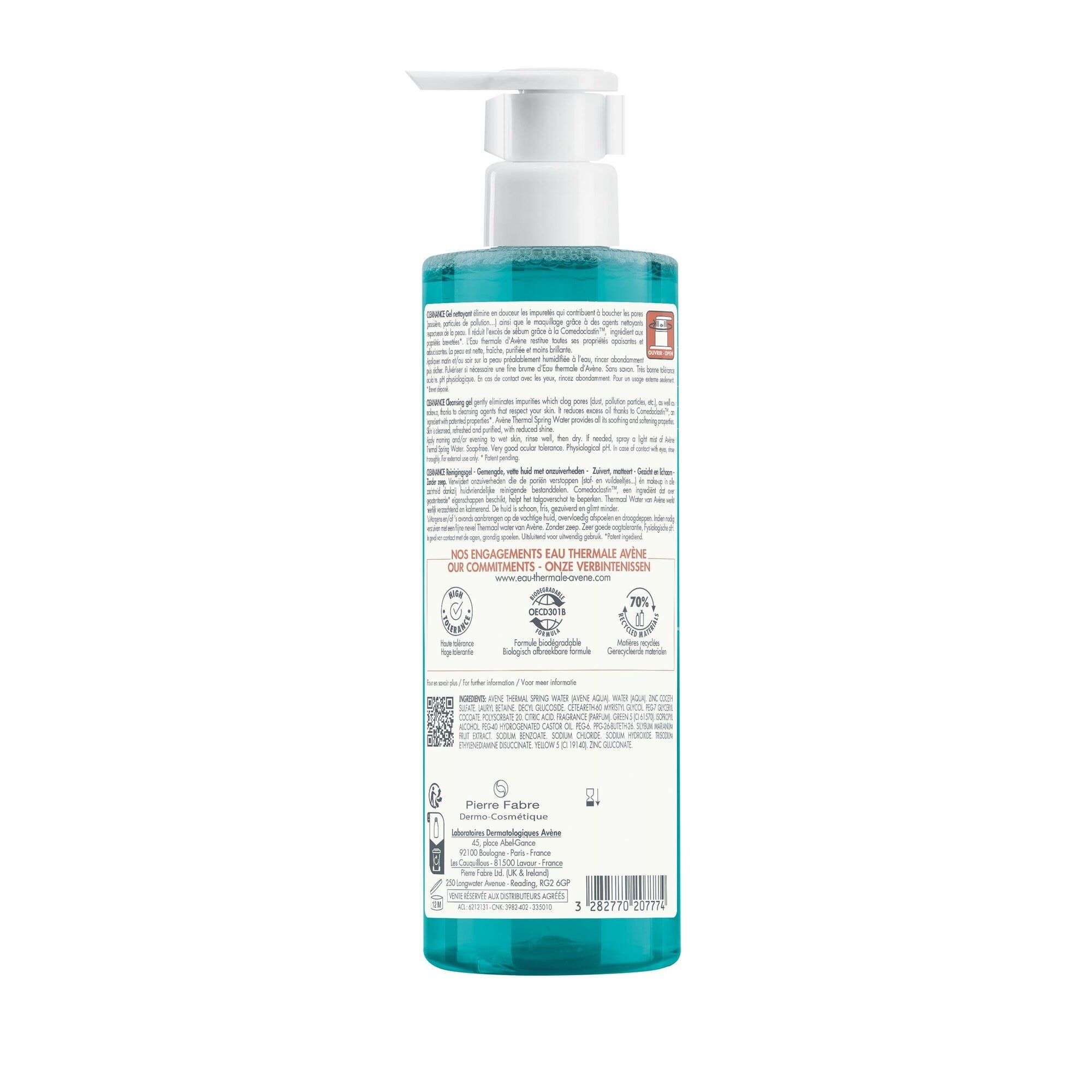 Eau Thermale Avène Cleanance Gel Detergente Purificante Pelle Grassa Con Imperfezioni 400ml-2