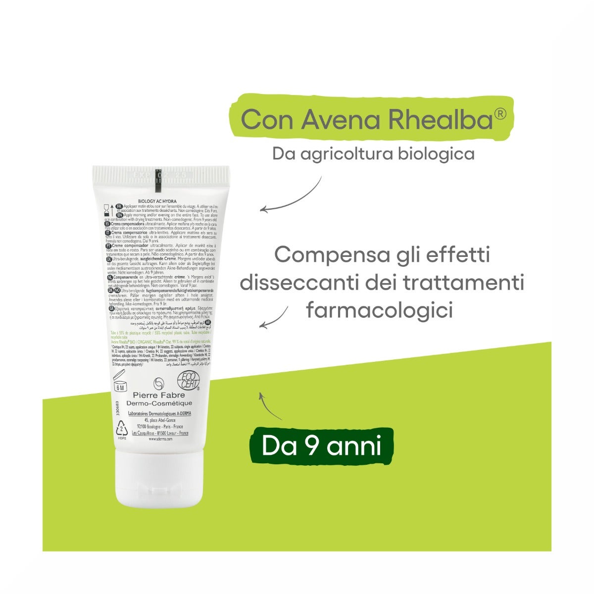 A-Derma Biology Ac Hydra Crema Compensatrice Ultra-lenitiva Anti-imperfezioni 40ml-9