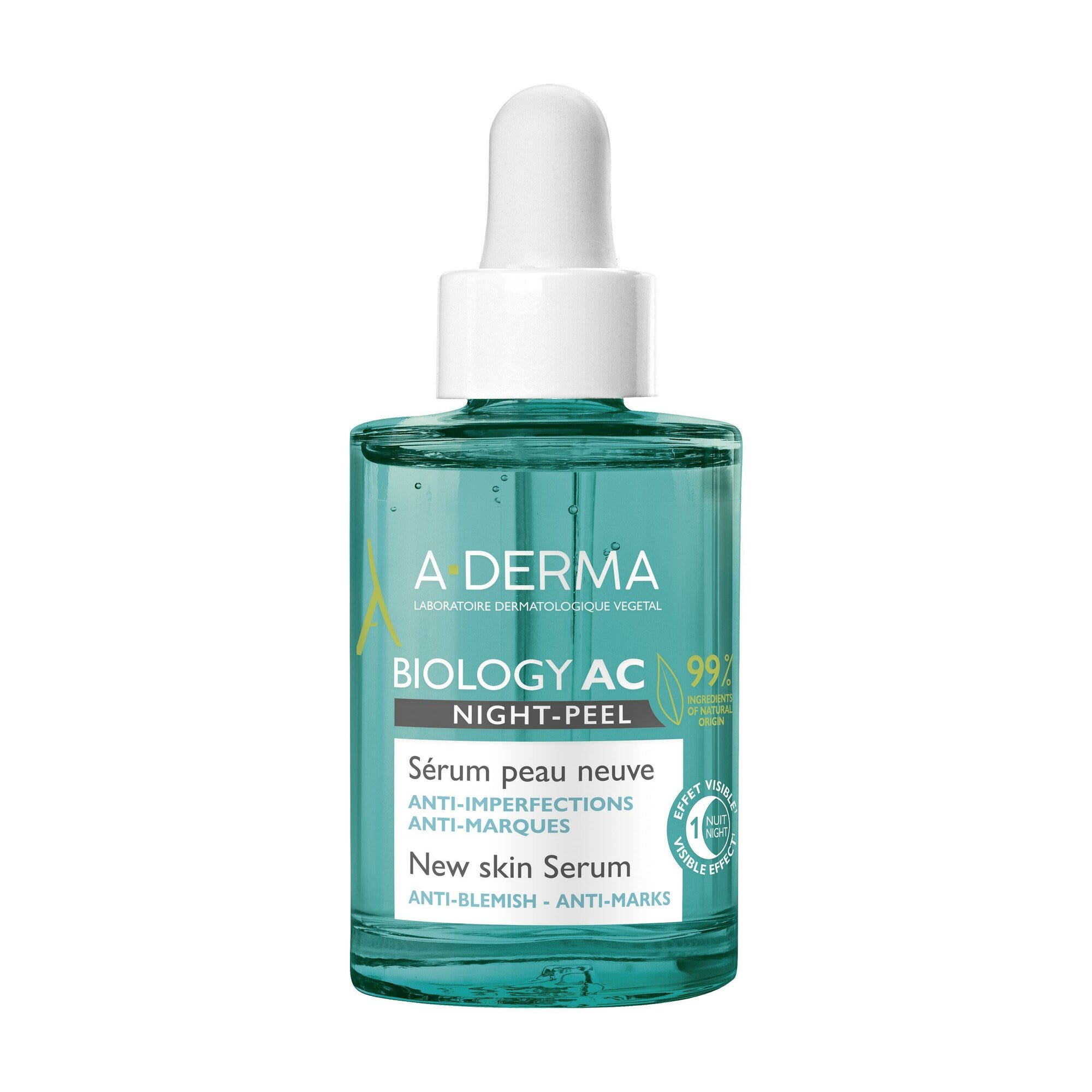 A-Derma Biology Ac Night-Peel Siero Anti-imperfezioni Anti-Segni Residui 30ml-1