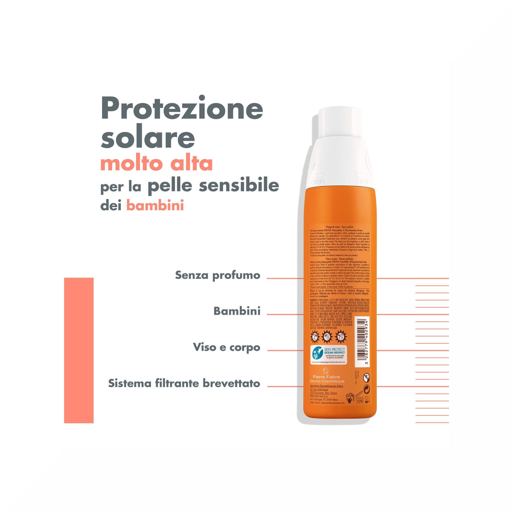 Eau Thermale Avene Protezione Solare Spray Bambino SPF30 200ml-8