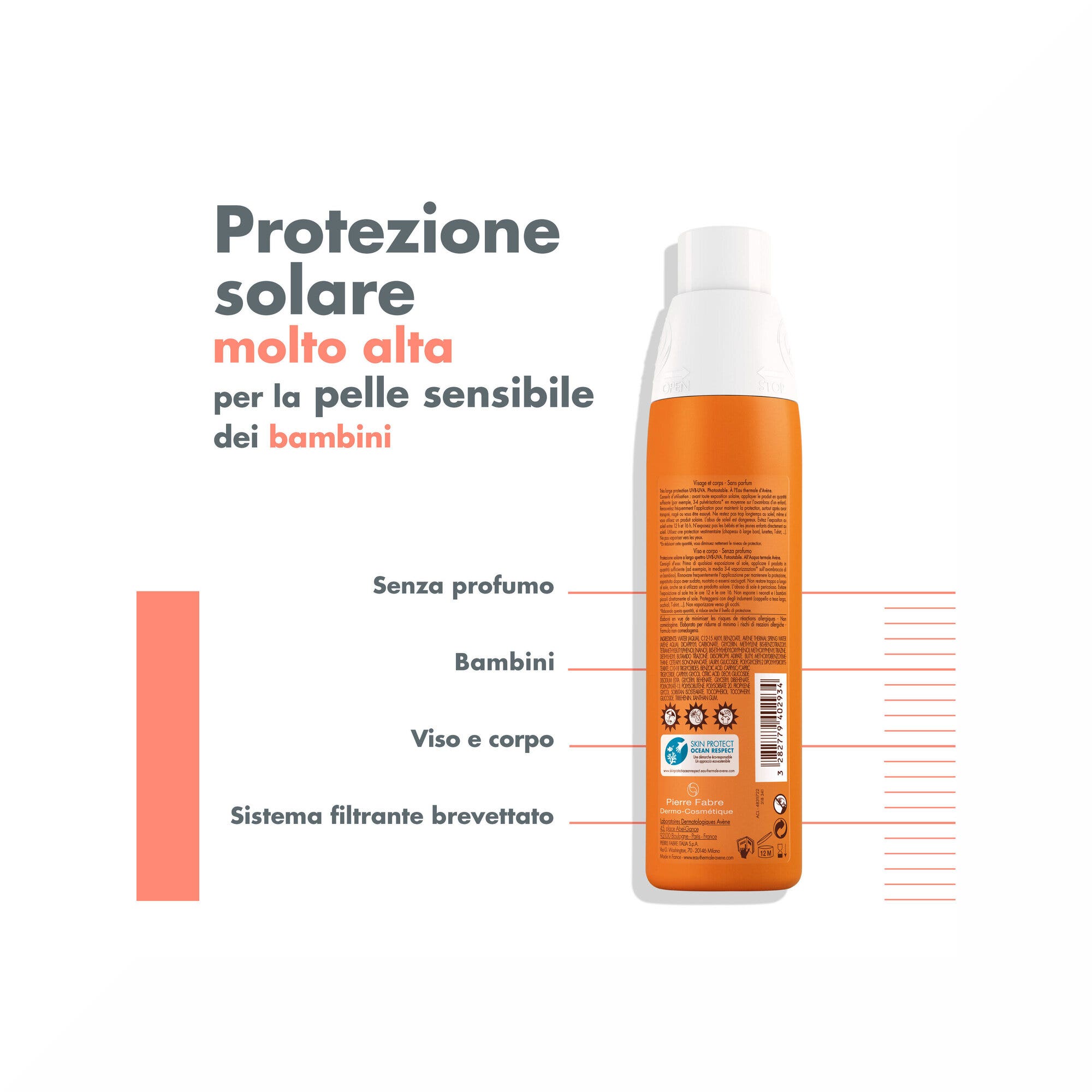 Eau Thermale Avene Protezione Solare Spray Bambino SPF30 200ml-8