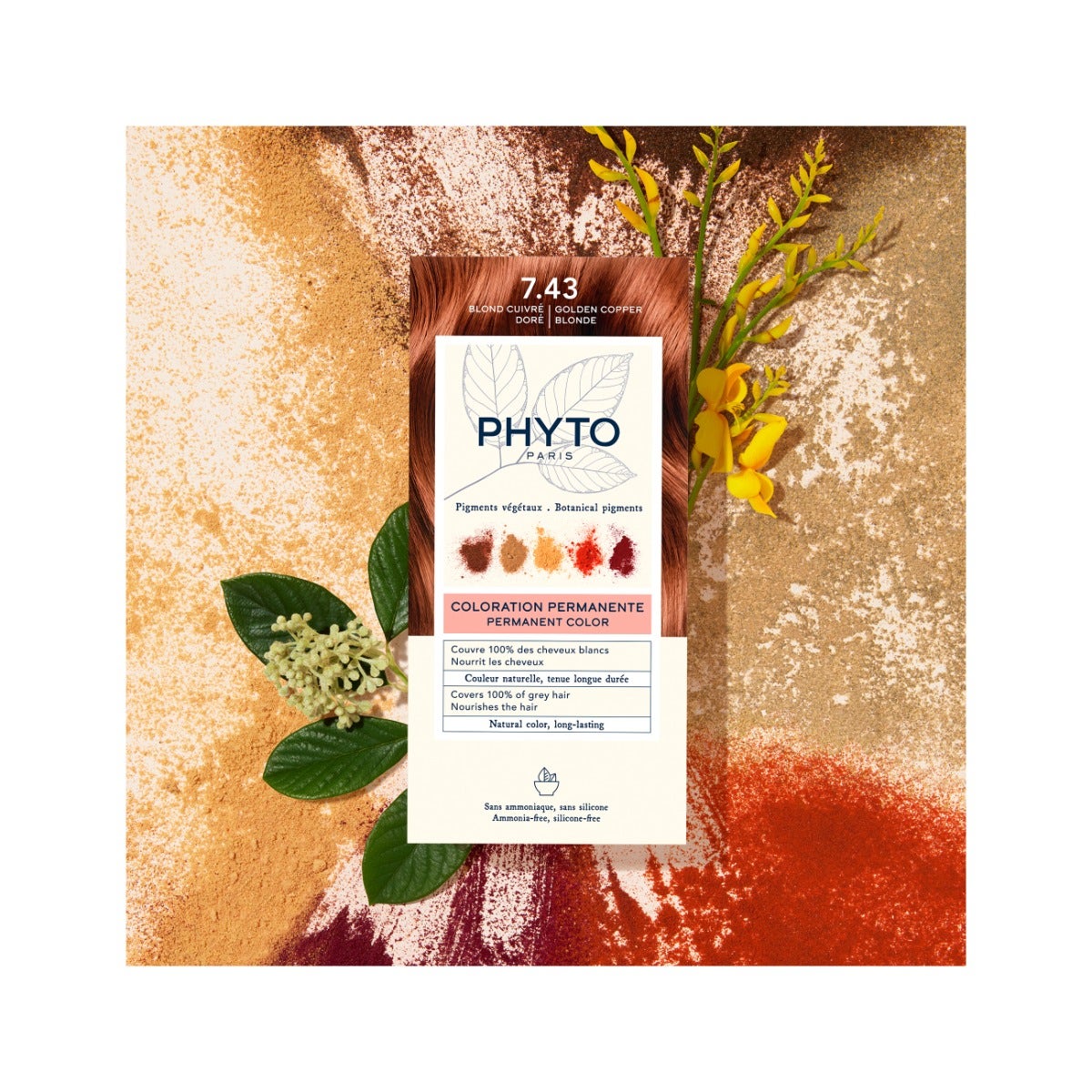 Phyto Phytocolor 7.43 Biondo Ramato Dorato Colorazione Permanente Per Capelli-4
