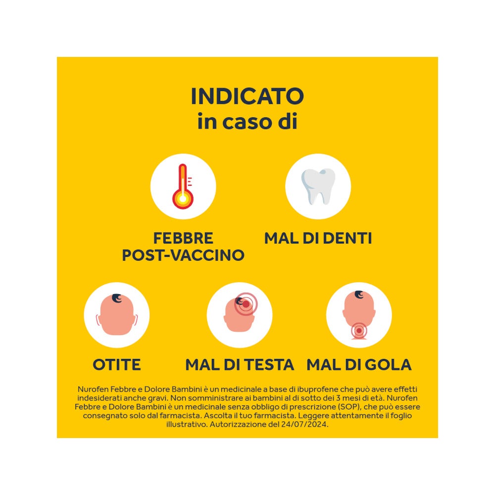 Nurofen Febbre Dolore Bambini 100mg/5ml Fragola 150ml-25