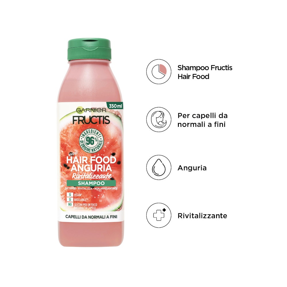 Garnier Fructis Hair Food Shampoo Capelli Fini Anguria Rivitalizzante 350ml-3
