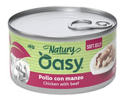Oasy Wet Cat Natury Soft Jelly Pollo con Manzo Lattina 85 g