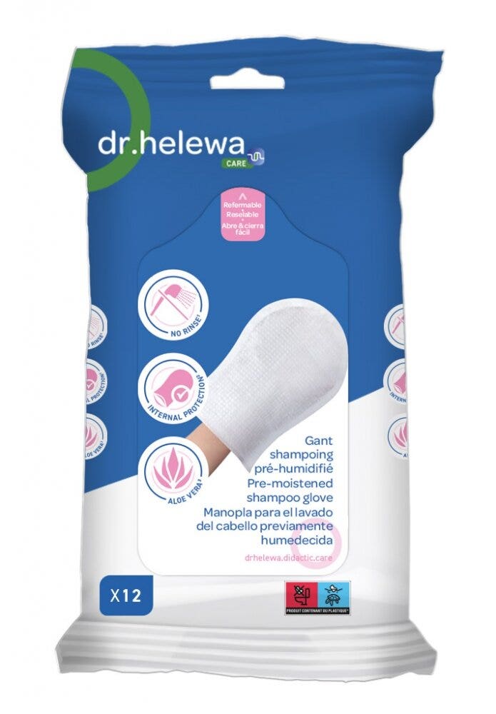 Dr Helewa Guanti Umidi Per Shampoo Senza Risciacquo 12 Pezzi-1