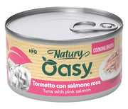 Oasy Wet Cat Natury Cooking Broth Tonnetto con Salmone Rosa Lattina 85 g