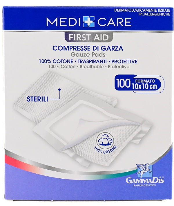 Garza Medicare Cotone 10x10 cm 100 Pezzi