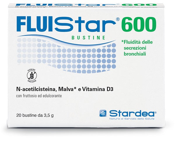 Fluistar 600 20 Bustine da 3,5 g con Fruttosio ed Edulcorante Senza Glutine