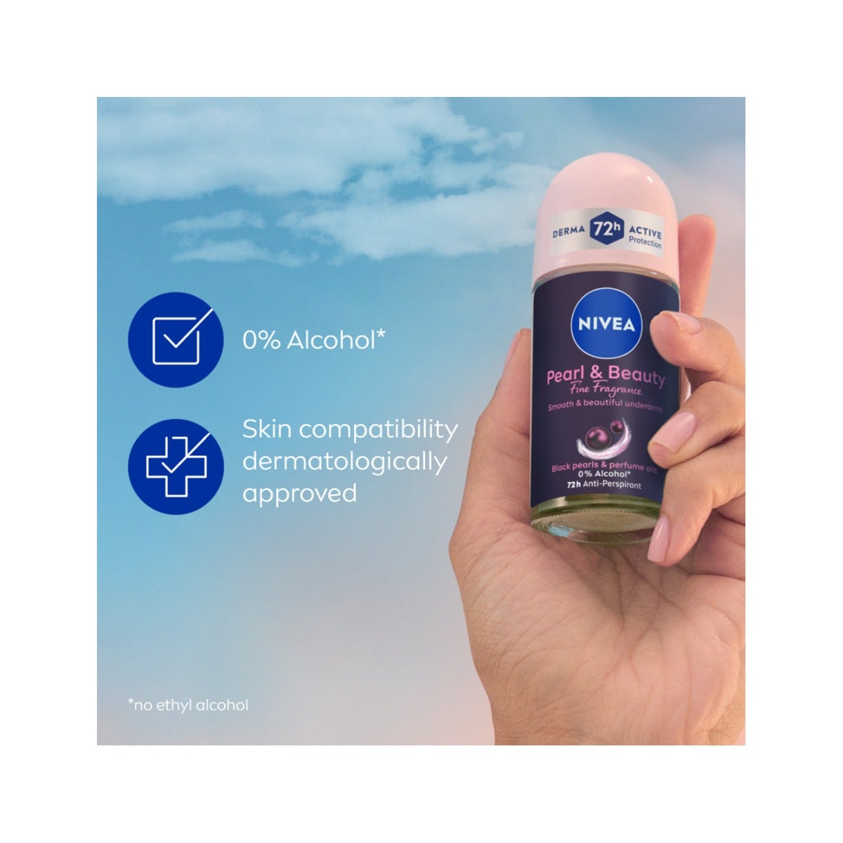 Nivea Pearl&Beauty Deodorante Antitraspirante Roll-On 72H 50ml-3