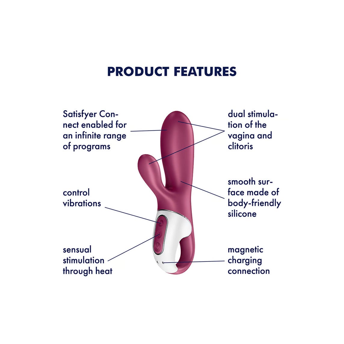 Satisfyer Hot Bunny Connect App Vibratore Rosso Porpora-3