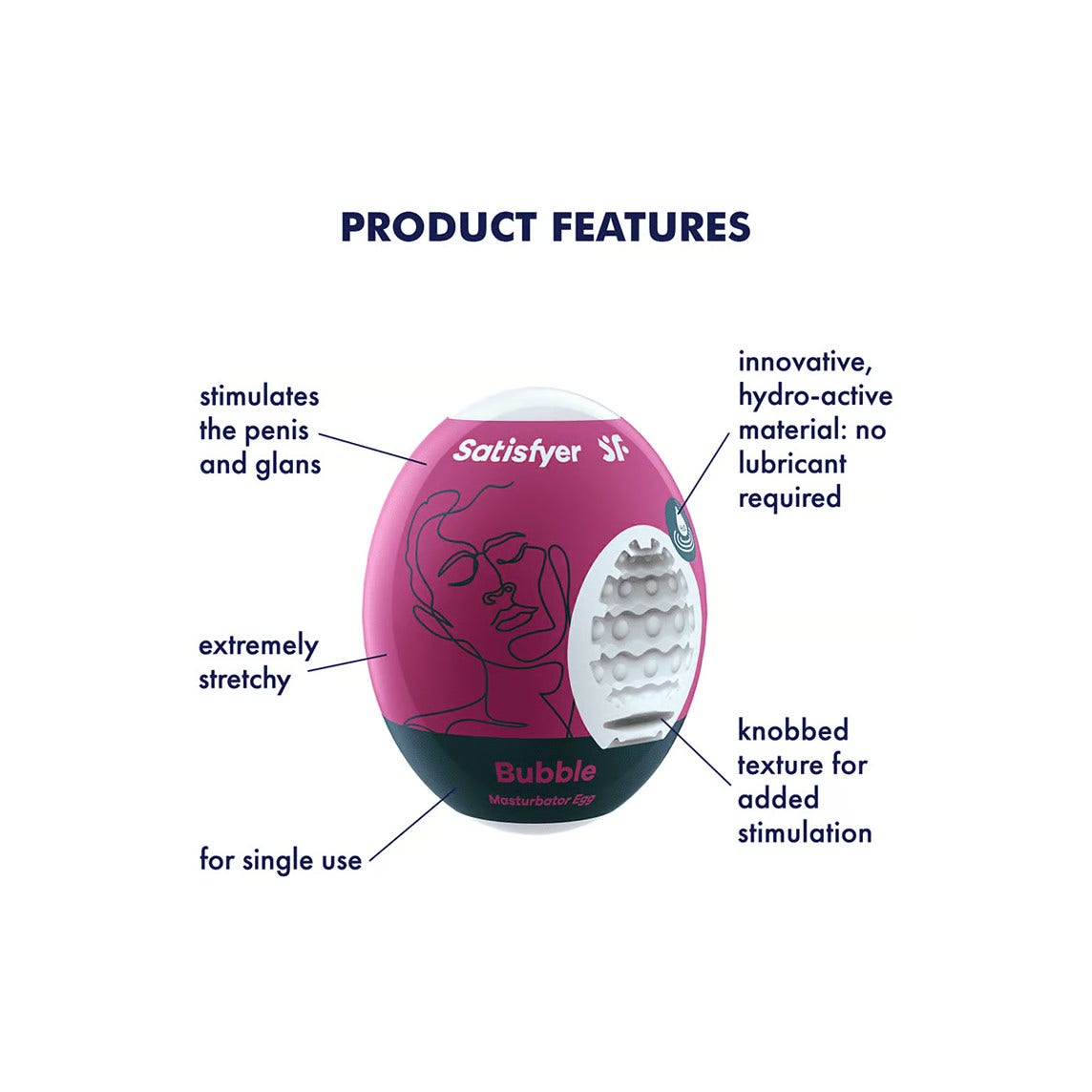 Satisfyer Masturbator Egg Ovetto Uso E Getta Per Lui - Bubble-3
